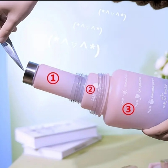 NWOT 3pc Water Bottle Set gradient blue and orange - Picture 4 of 8